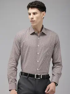 Van Heusen Pure Cotton Slim Fit Opaque Checked Formal Shirt