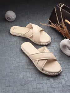 Styli Women Open Toe Criss-Cross Strap Flats