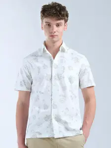 Flying Machine Men Classic Fit Spread Collar Floral Printed Cotton Casual Shirt