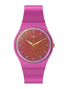Swatch Women Printed Dial & Bracelet Style Straps Analogue Watch SO28P110