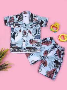 V-Mart Boys Abstract Printed Shirt With Shorts