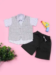 V-Mart Boys Printed Shirt Collar Shirt With Shorts