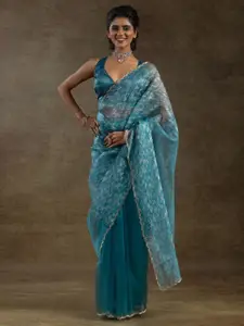 Saree mall Embellished Beads and Stones Organza Ready to Wear Sarees