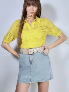 Vero Moda Women Self Design Cotton Top