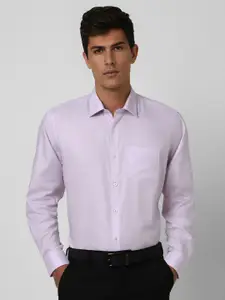 Van Heusen Men Slim Fit Spread Collar Textured Cotton Formal Shirt
