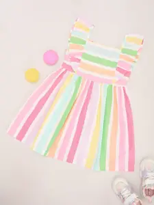 Pantaloons Junior Girls Striped Cotton Fit & Flare Dress