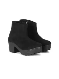 Commander Shoes Women Casual Block-Heeled Winter Boots