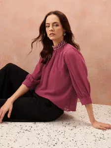 all about you Embellished High Neck Top