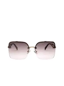 HASHTAG EYEWEAR Women Oversized Sunglasses with Polarised UV Lens SEVA-2A945-BRN-Gradient