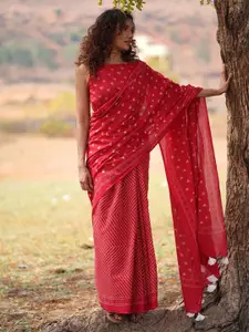 Chidiyaa Dil Deewana Handblock Printed Cotton Saree