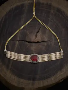 Kushal's Fashion Jewellery Gold-Plated Cubic Zirconia Studded Necklace