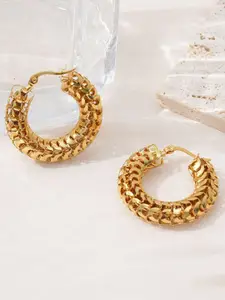 DIVASTRI Gold-Plated Circular Shaped Hoop Earrings