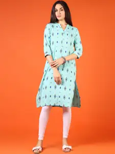 V-Mart Ethnic Motifs Printed Mandarin Collar Straight Kurta
