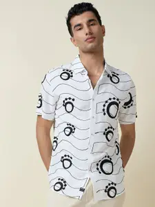 Thomas Scott Men Embroidered Regular Fit Casual Shirt