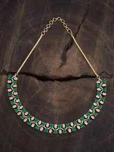 Kushal's Fashion Jewellery Gold-Plated Cubic Zirconia Studded Necklace