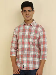 Allen Solly Men Custom Fit Spread Collar Tartan Checked Cotton Casual Shirt