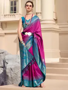 DEVATITHI Purple Pure Soft Silk Saree