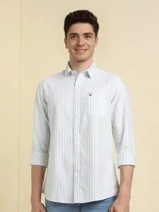 Allen Solly Men Custom Fit Spread Collar Vertical Striped Cotton Casual Shirt