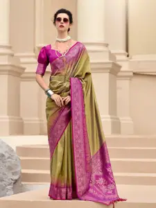 DEVATITHI Green Pure Soft Silk Saree