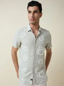 Thomas Scott Men Embroidered Regular Fit Casual Shirt