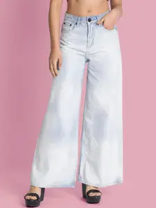 Bene Kleed Women Wide Leg High-Rise Heavy Fade Cotton Jeans