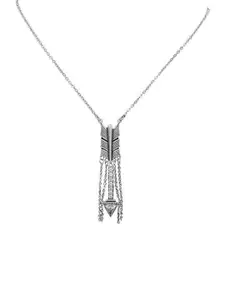 ISHI New York Rhodium-Plated Directional Dangles Pendant Necklace