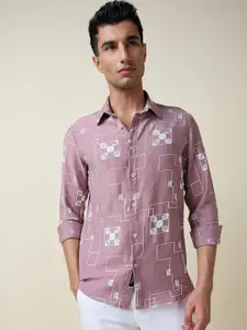 Thomas Scott Men Embroidered Regular Fit Casual Shirt