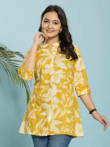 INDYES Women Floral Printed Pure Cotton Straight Kurti