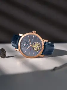 Britime Men Skeleton Dial & Leather Straps Analogue Automatic Hybrid Watch 127-L30507