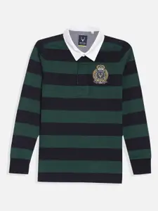 Allen Solly Junior Boys Striped Polo Collar Cotton T-shirt