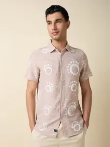 Thomas Scott Men Embroidered Regular Fit Casual Shirt