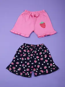 V-Mart Girls Cotton Floral Printed Shorts