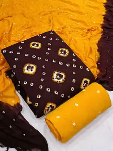 HMP Fashion Bnadhani Printed Unstitched Dress Material