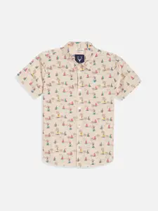 Allen Solly Junior Boys Spread Collar Conversational Printed Cotton Casual Shirt