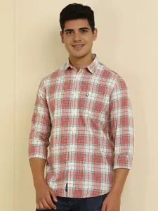 Allen Solly Men Custom Fit Spread Collar Tartan Checked Cotton Casual Shirt