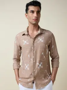 Thomas Scott Men Embroidered Regular Fit Casual Shirt
