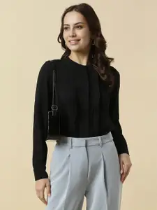 Allen Solly Woman Band Collar Solid Formal Shirt