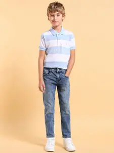 U.S. Polo Assn. Kids Boys Slim Fit Mid-Rise Light Fade Jeans