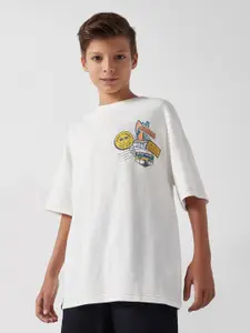 max Boys Graphic Printed Round Neck Cotton Oversized T-shirt