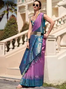 DEVATITHI Lavender Pure Soft Silk Saree