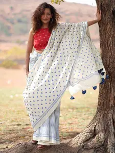 Chidiyaa Phir Le Aya Dil Handblock Printed Cotton Saree