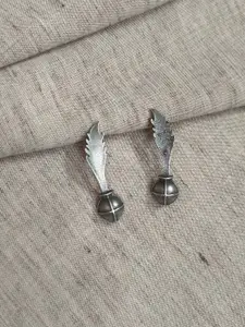 Molcha Leaf Shaped Oxidised Drop Earrings