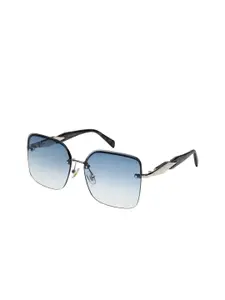 HASHTAG EYEWEAR Women Oversized Sunglasses SEVA-2A945-SIL. D BL