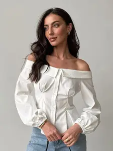 MIAKEE Women Off-Shoulder Bardot Top