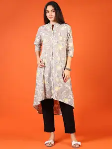 V-Mart Floral Printed Mandarin Collar A-Line Kurta