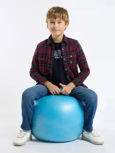 U.S. Polo Assn. Kids Boys Classic Fit Spread Collar Checked Cotton Casual Shirt