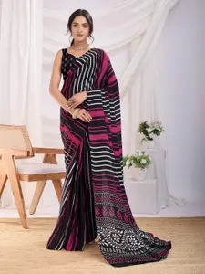 Mitera Striped Satin Ready to Wear Saree