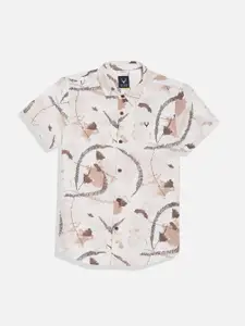 Allen Solly Junior Boys Spread Collar Abstract Printed Cotton Casual Shirt