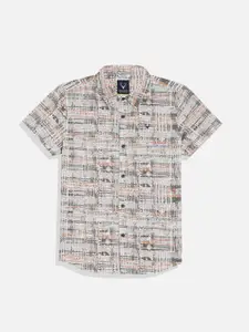 Allen Solly Junior Boys Spread Collar Abstract Printed Cotton Casual Shirt