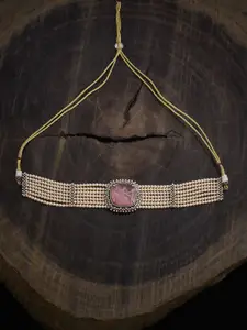 Kushal's Fashion Jewellery Gold-Plated Cubic Zirconia Studded Necklace